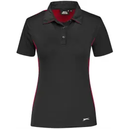 Ladies Glendower Golf Shirt Black-Red Front